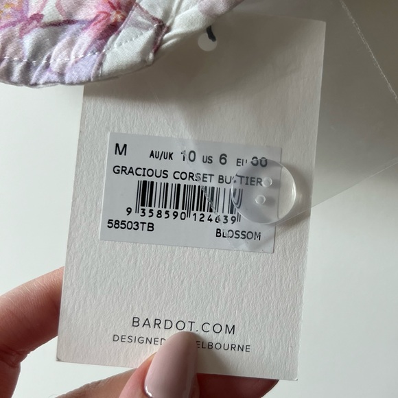 NWT Bardot White Bustier/Corset w/ Pink Cherry Blossom Floral Print 🌸 - Picture 6 of 6